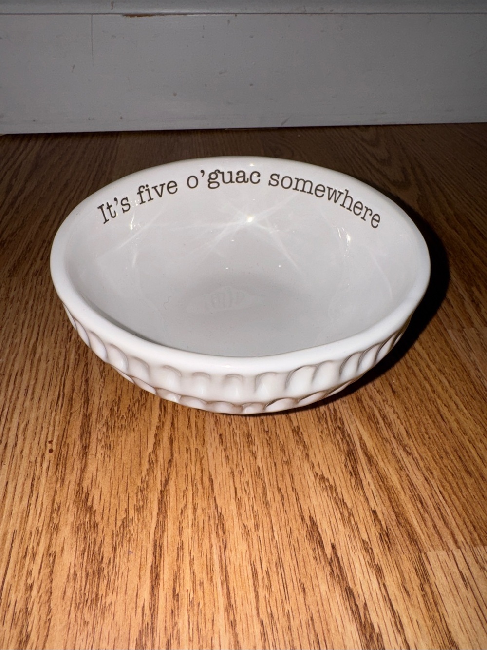 MUD PIE WHITE BOWL FOR GUAC IT’S FIVE O’GUAC SOMEWHERE